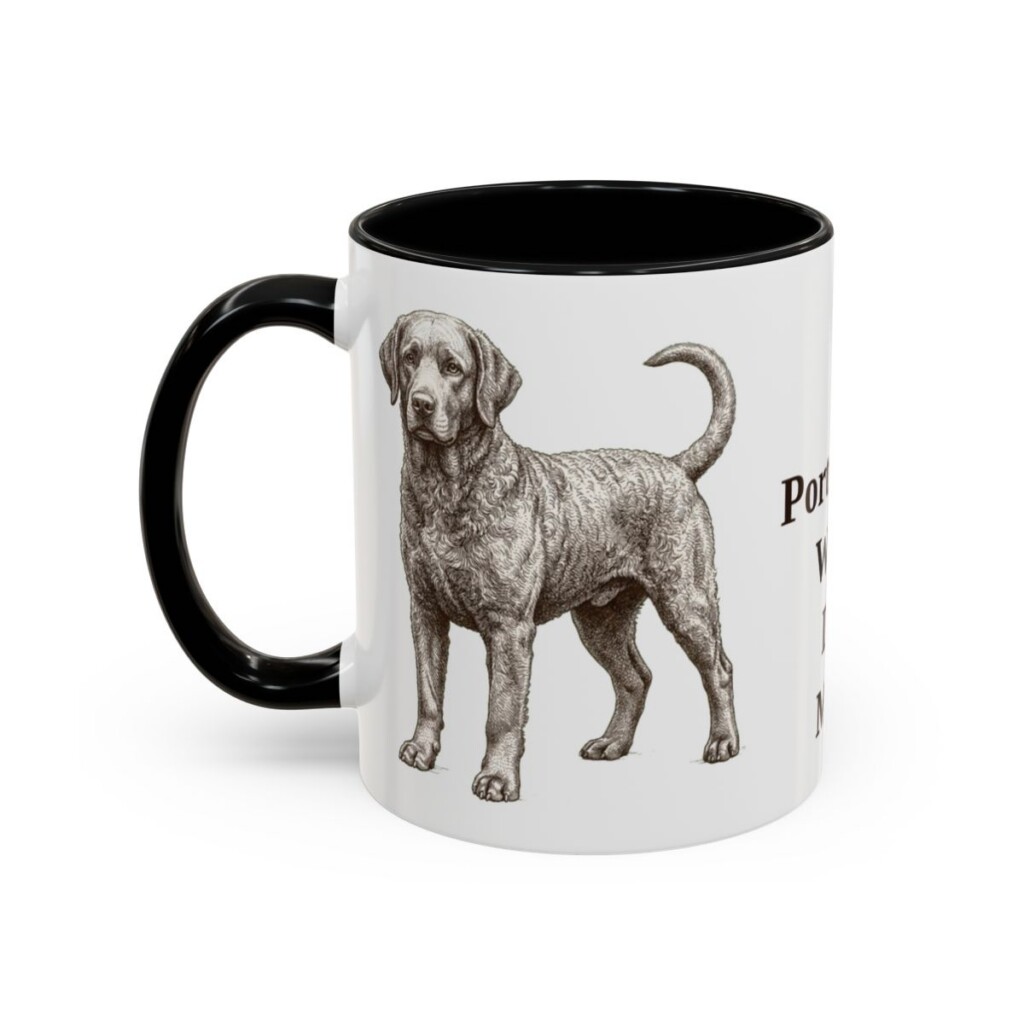 11oz Portuguese Water Dog Dog Mom Mug, Black, left side view