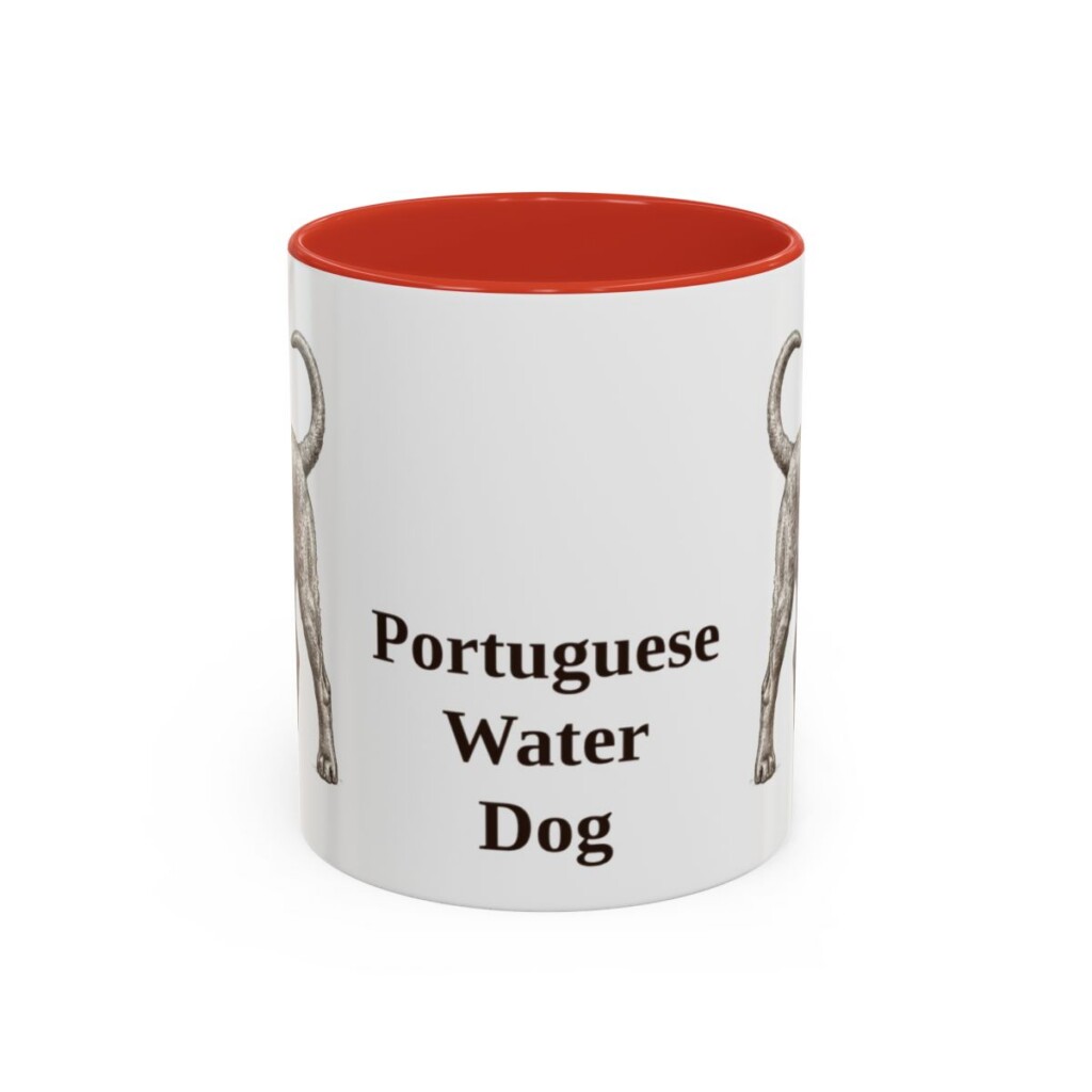 11oz Portuguese Water Dog Mug, Red, front view