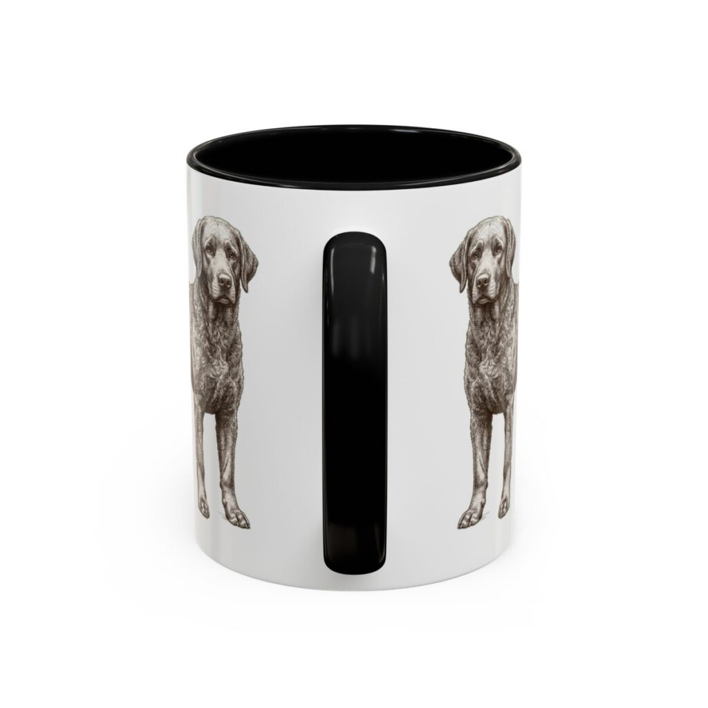 11oz Portuguese Water Dog Mug, Black, back view