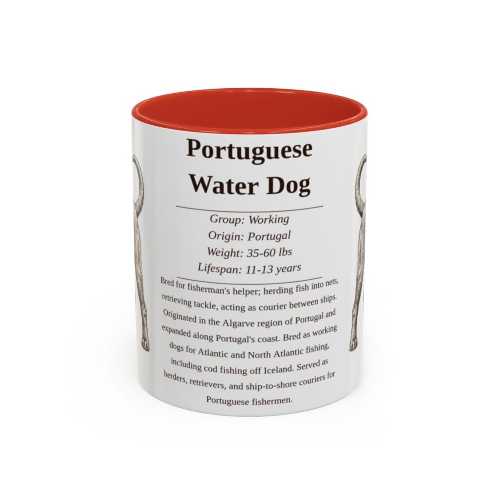 11oz Portuguese Water Dog Mug, Red, front view