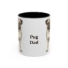 11oz Pug Dog Dad Mug, Black, front view