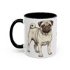 11oz Pug Dog Dad Mug, Black, left side view