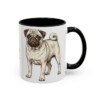 11oz Pug Dog Dad Mug, Black, right side view