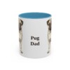 11oz Pug Dog Dad Mug, Light Blue, front view