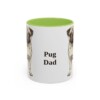 11oz Pug Dog Dad Mug, Light Green, front view