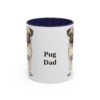 11oz Pug Dog Dad Mug, Navy, front view