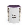 11oz Pug Dog Dad Mug, Purple, front view