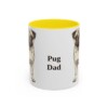 11oz Pug Dog Dad Mug, Yellow, front view