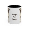 11oz Funny Pug Mug, Black, front view