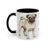 11oz Funny Pug Mug, Black, left side view
