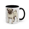 11oz Funny Pug Mug, Black, right side view