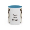 11oz Funny Pug Mug, Light Blue, front view