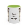 11oz Funny Pug Mug, Light Green, front view