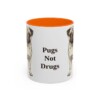 11oz Funny Pug Mug, Orange, front view