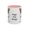11oz Funny Pug Mug, Pink, front view