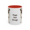 11oz Funny Pug Mug, Red, front view