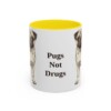 11oz Funny Pug Mug, Yellow, front view