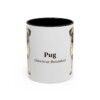 11oz Pug Latin Mug, Black, front view