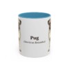 11oz Pug Latin Mug, Light Blue, front view