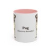 11oz Pug Latin Mug, Pink, front view