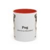 11oz Pug Latin Mug, Red, front view