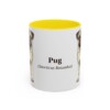 11oz Pug Latin Mug, Yellow, front view
