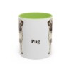 11oz Pug Mug, Light Green, front view
