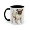11oz Pug Dog Mom Mug, Black, left side view