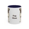 11oz Pug Dog Mom Mug, Navy, front view
