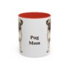 11oz Pug Dog Mom Mug, Red, front view