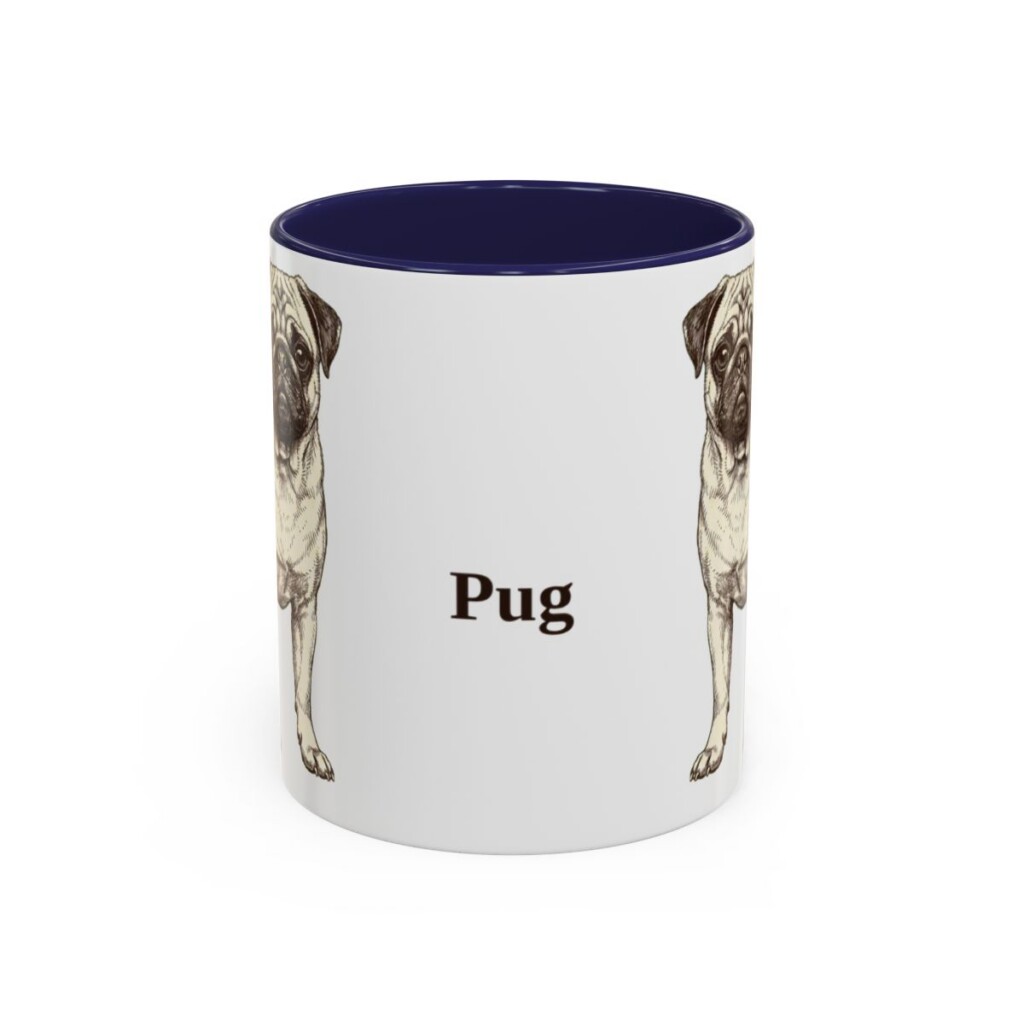 11oz Pug Mug, Navy, front view