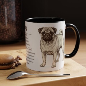 11oz Pug Mug, Black, lifestyle photo