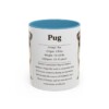 11oz Pug Mug, Light Blue, front view