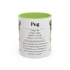 11oz Pug Mug, Light Green, front view