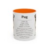 11oz Pug Mug, Orange, front view