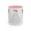 11oz Pug Mug, Pink, front view