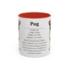 11oz Pug Mug, Red, front view