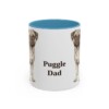 11oz Puggle Dog Dad Mug, Light Blue, front view