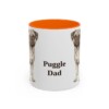 11oz Puggle Dog Dad Mug, Orange, front view