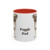 11oz Puggle Dog Dad Mug, Red, front view