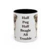 11oz Funny Puggle Mug, Black, front view