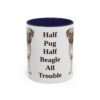 11oz Funny Puggle Mug, Navy, front view