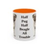 11oz Funny Puggle Mug, Orange, front view