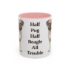 11oz Funny Puggle Mug, Pink, front view