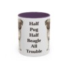 11oz Funny Puggle Mug, Purple, front view