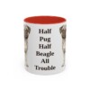 11oz Funny Puggle Mug, Red, front view