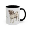 11oz Puggle Latin Mug, Black, right side view