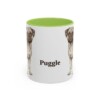 11oz Puggle Mug, Light Green, front view