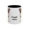 11oz Puggle Dog Mom Mug, Black, front view