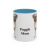 11oz Puggle Dog Mom Mug, Light Blue, front view